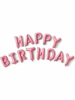 Шар гирлянда "Happy Birthday", Нежно-розовый